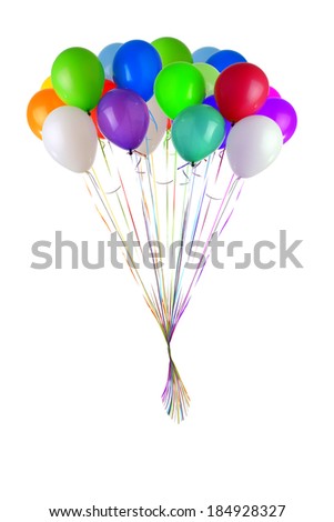 Color glossy balloons isolated on white