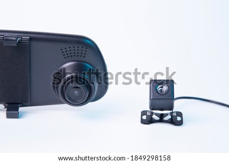 Rearview mirror with DVR and rearview camera. Three in one. Combo device.