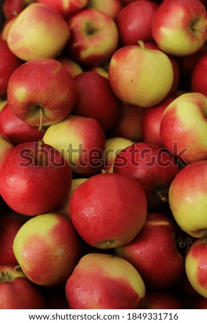 Fresh juicy apples on the market