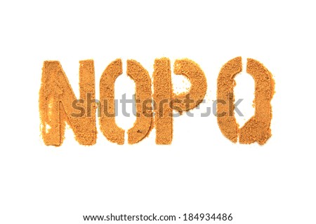 alphabet from the sand isolated on the white background