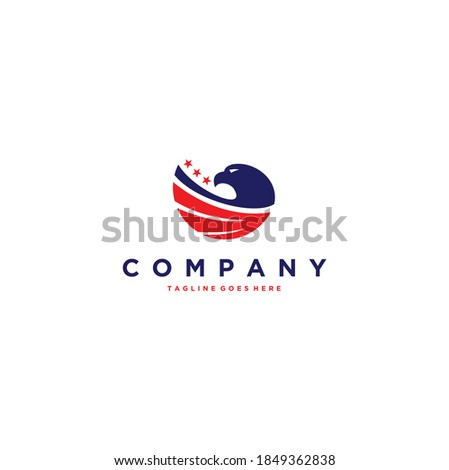 Vector Illustration of Bald Eagle Head and Wing Icon Logo Inspiration