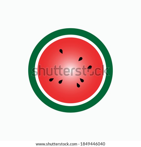 Illustration Piece of Watermelon . Fresh Fruit Icon, Dessert Symbol - Vector.