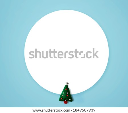 Christmas cushion tree overhead view - flat lay