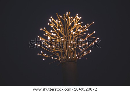 Beautiful light decoration outdoor in black background