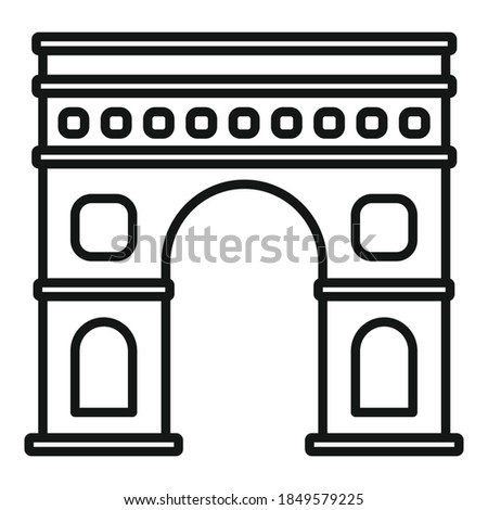 Paris triumphal arch icon. Outline paris triumphal arch vector icon for web design isolated on white background Royalty-Free Stock Photo #1849579225