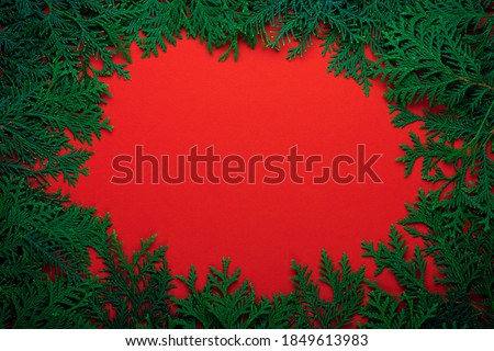 Beautiful celebratory Christmas background. New Year's holidays. Christmas holidays. Top view with copy space for your text.