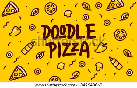 pizza topping doodle pattern vector