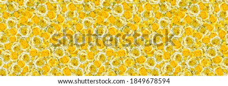 Floral seamless pattern with yellow roses Royalty-Free Stock Photo #1849678594