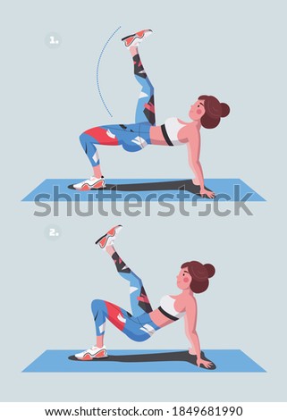Fitness -  Table Dip Leg Raise vector illustration