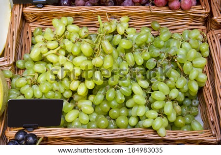 White grapes in a supermarket