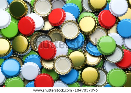 Background of colorful bottle caps