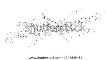  Silver glitter confetti on a white background. Illustration of a drop of shiny particles. Decorative element. Luxury background for your design, cards, invitations, gift, vip. 