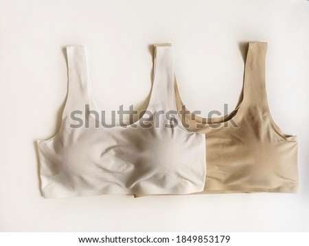Sport​ bra​ made​ from​ spandex​ a​ natural​ fiber​ that​ absorb​ sweat​ well​ soft​ and​ stretchy​ fabric​ can​ be​ restored​ with​out​ losing​ ist​ shape​ Royalty-Free Stock Photo #1849853179