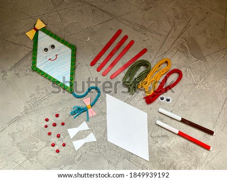Set for children's creativity, how to make a kite.