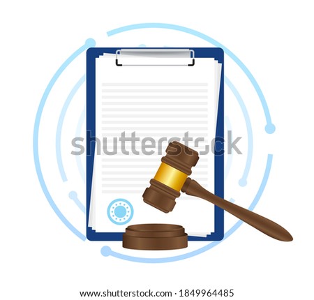 law concept of legal regulation judicial system business agreement. Vector stock illustration. Royalty-Free Stock Photo #1849964485