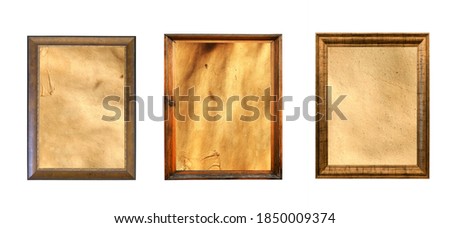set of vintage paintings isolated on white background