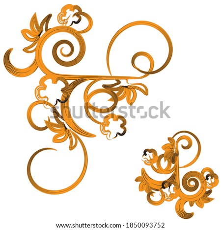 Swirl and Curl Floral Decorative Ornament