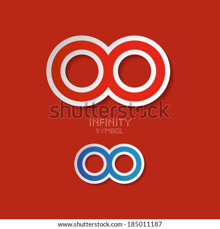 Vector Paper Infinity Symbols on Red Background