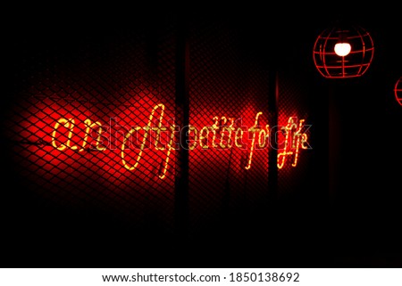 Red neon sign lust for life Royalty-Free Stock Photo #1850138692