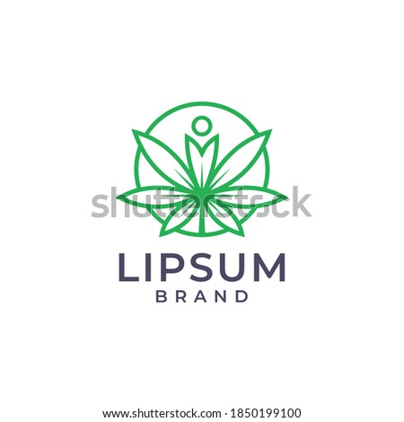 Simple And Minimalist Cannabis Logo Design Template