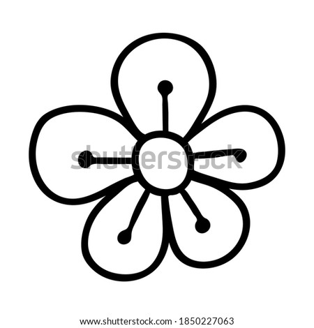 Floral Doodle icon for social media story. Hand drawn doodle chamomile