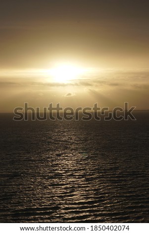 Amazing sunset view above the ocean