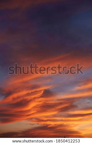 Sunset. Sky, orange sky. Sun rays. Wallpaper. Clouds.