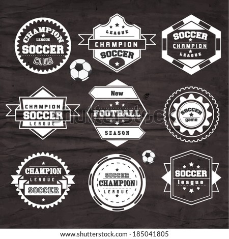 Soccer Football Typography Badge Design Element
