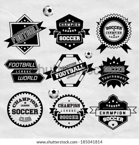 Soccer Football Typography Badge Design Element