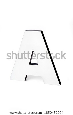 3-dimensional capital letter A, against white background