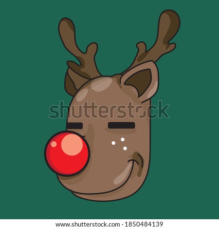  Christmas Raeindeer face vector illustration
