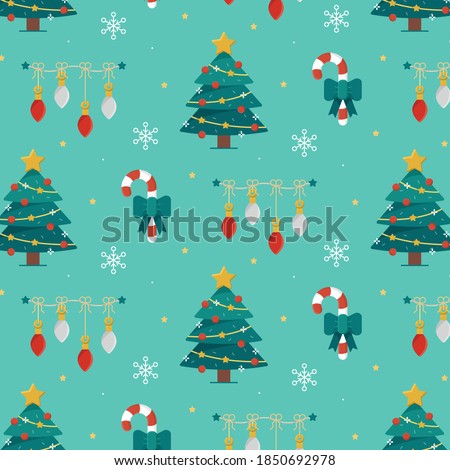 Christmas seamless pattern. Christmas tree background, wallpaper, backdrop