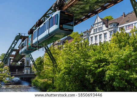 The suspension railway in Wuppertal; North Rhine-Westphalia; Germany Royalty-Free Stock Photo #1850693446