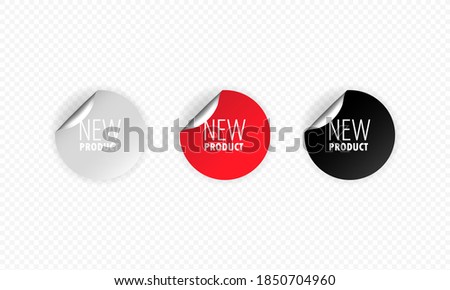 New product sticker, button, label, banner, vector. New sticker set promotional.