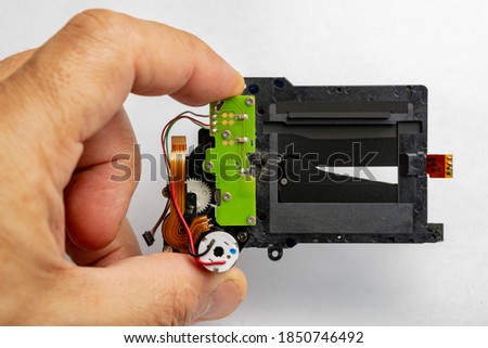 SLR camera shutter. camera mechanism