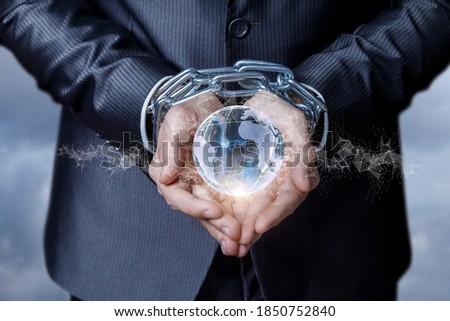 Supporting global business in time of epidemic-related constraints. Royalty-Free Stock Photo #1850752840
