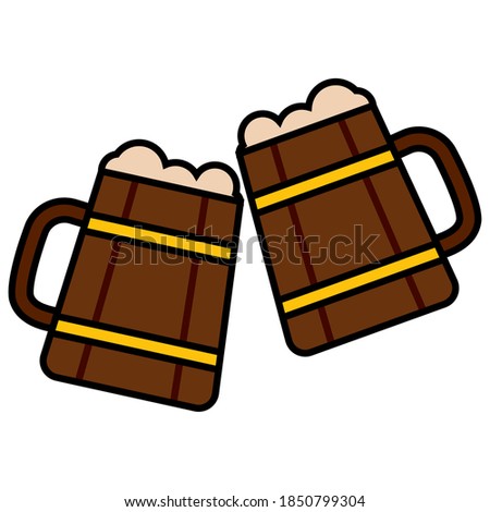 Isolated beer barrels october fest germany icon- Vector