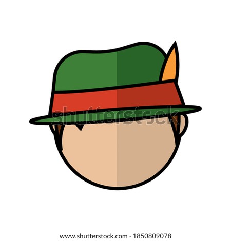 Isolated man head october fest germany icon- Vector