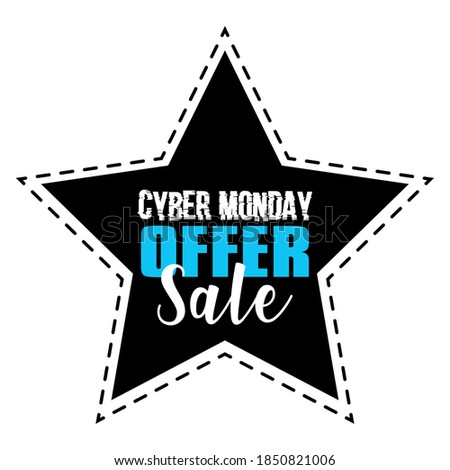 Cyber monday label. Special discount, offer and sale - Vector