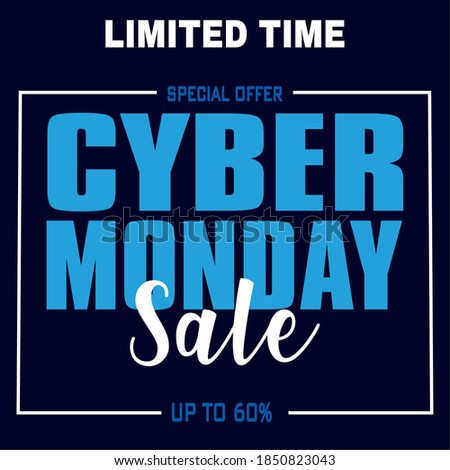 Cyber monday poster. Special offer and sale - Vector