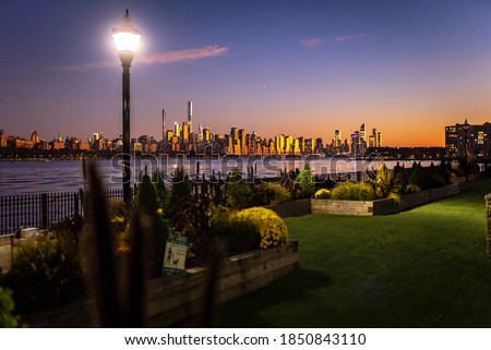 NYC Sunset Skyline From Edgewater NJ