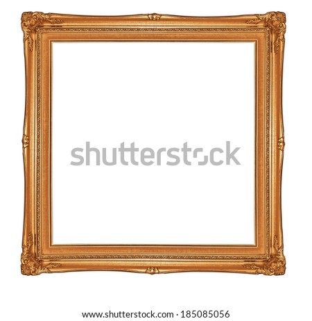 gold picture frame isolate on white back ground