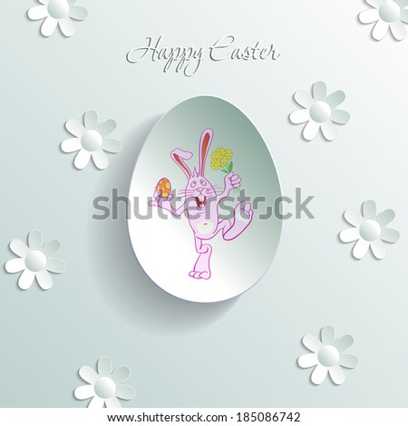 greeting card with easter rabbit, vector illustration