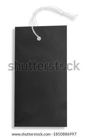 Black label tag isolated over white background