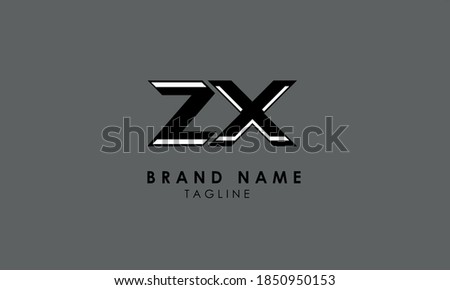 Alphabet letters Initials Monogram logo ZX, XZ, Z and X 