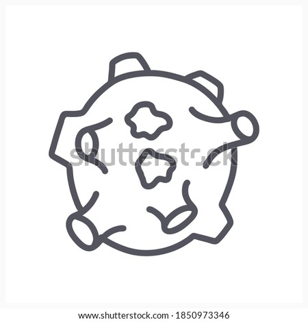 Doodle moon icon isolated on white. Sketch vector stock illustration. EPS 10
