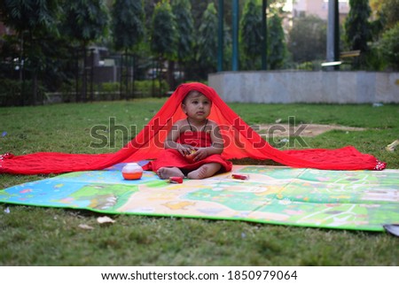 9 Month Baby Boy Outdoors in Summer - stock photo, Cute Boy playing in the park, Sweet Little baby boy enjoying during evening time