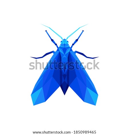 Abstract polygonal butterfly low poly vector illustration.