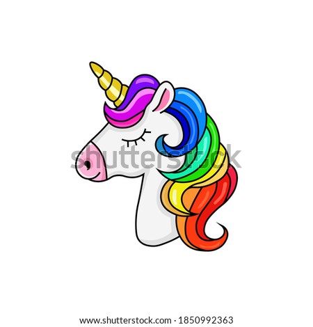 vector graphic illustration of kawaii unicorn mascot icon or unicorn logo
