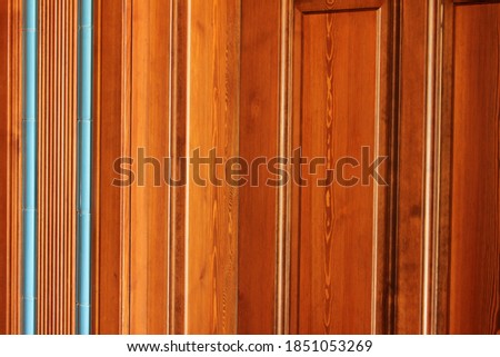 Modern wooden door close-up detail